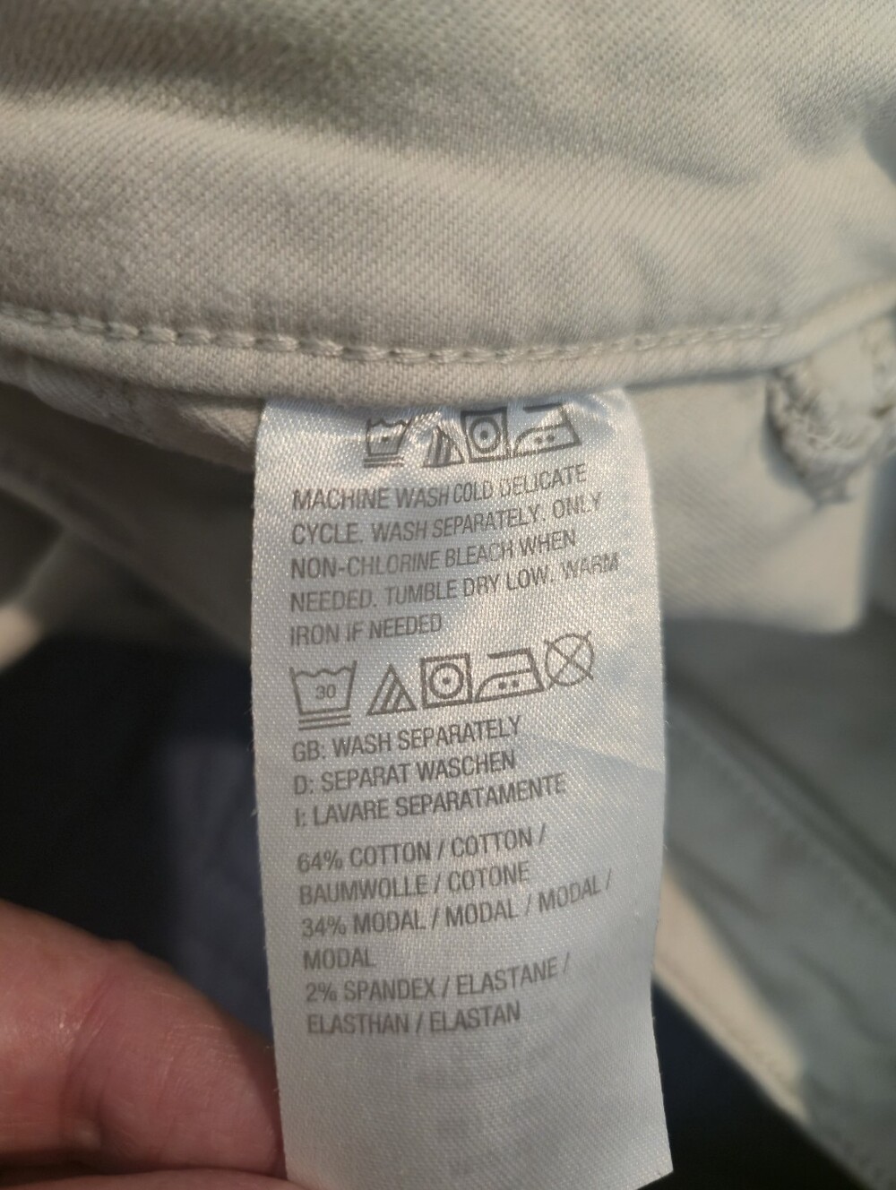 Belle by Kim Gravel Cream Women's Casual Stretch Jeans - Picture 14 of 14